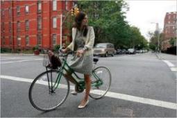 Stylish lady riding the bike